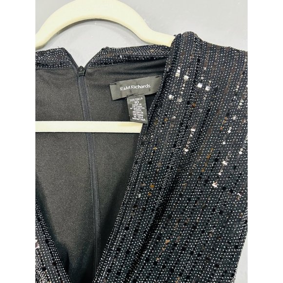 R&M Richards Black Shiny JumpSuit Size 10 - Picture 5 of 7